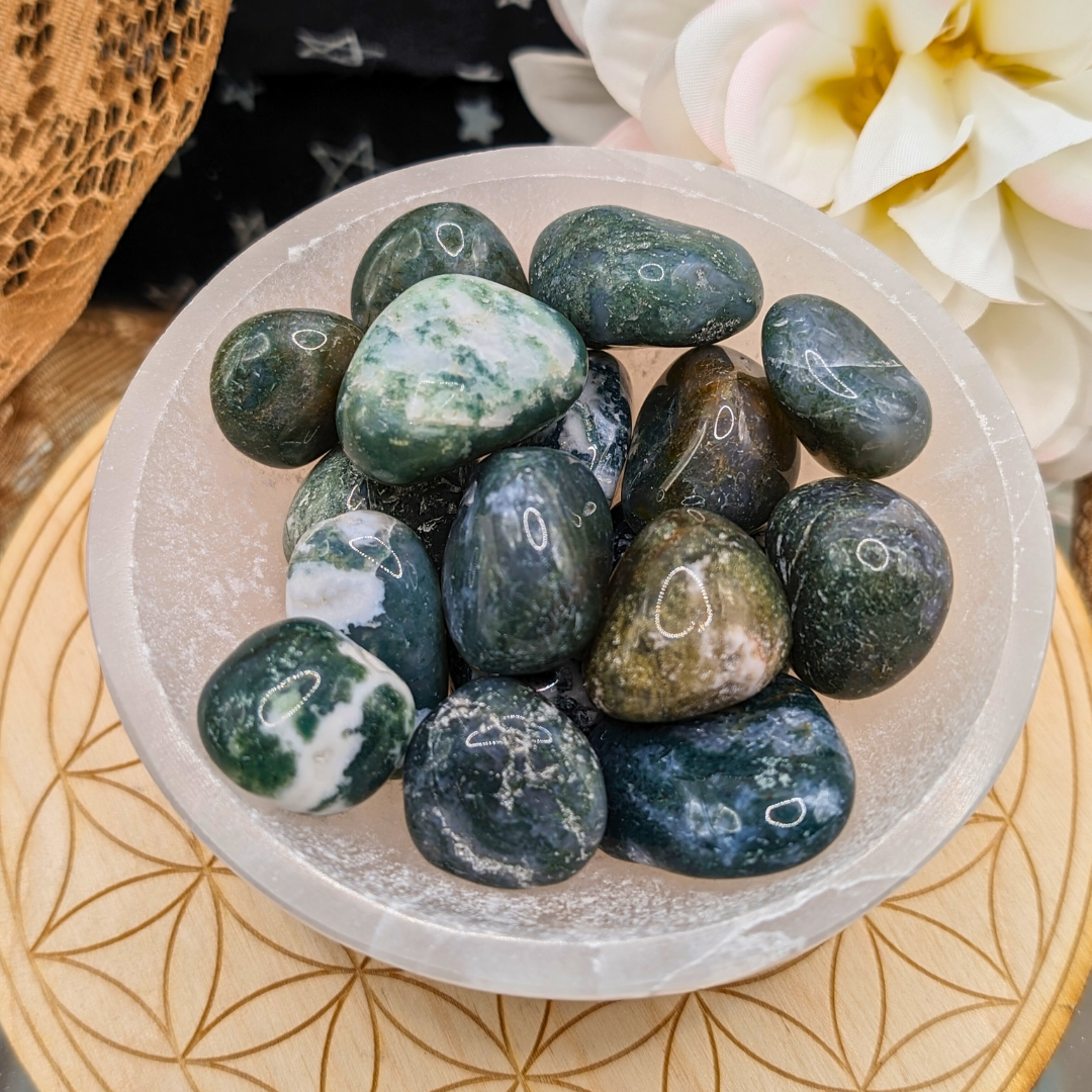 Moss Agate Tumbles