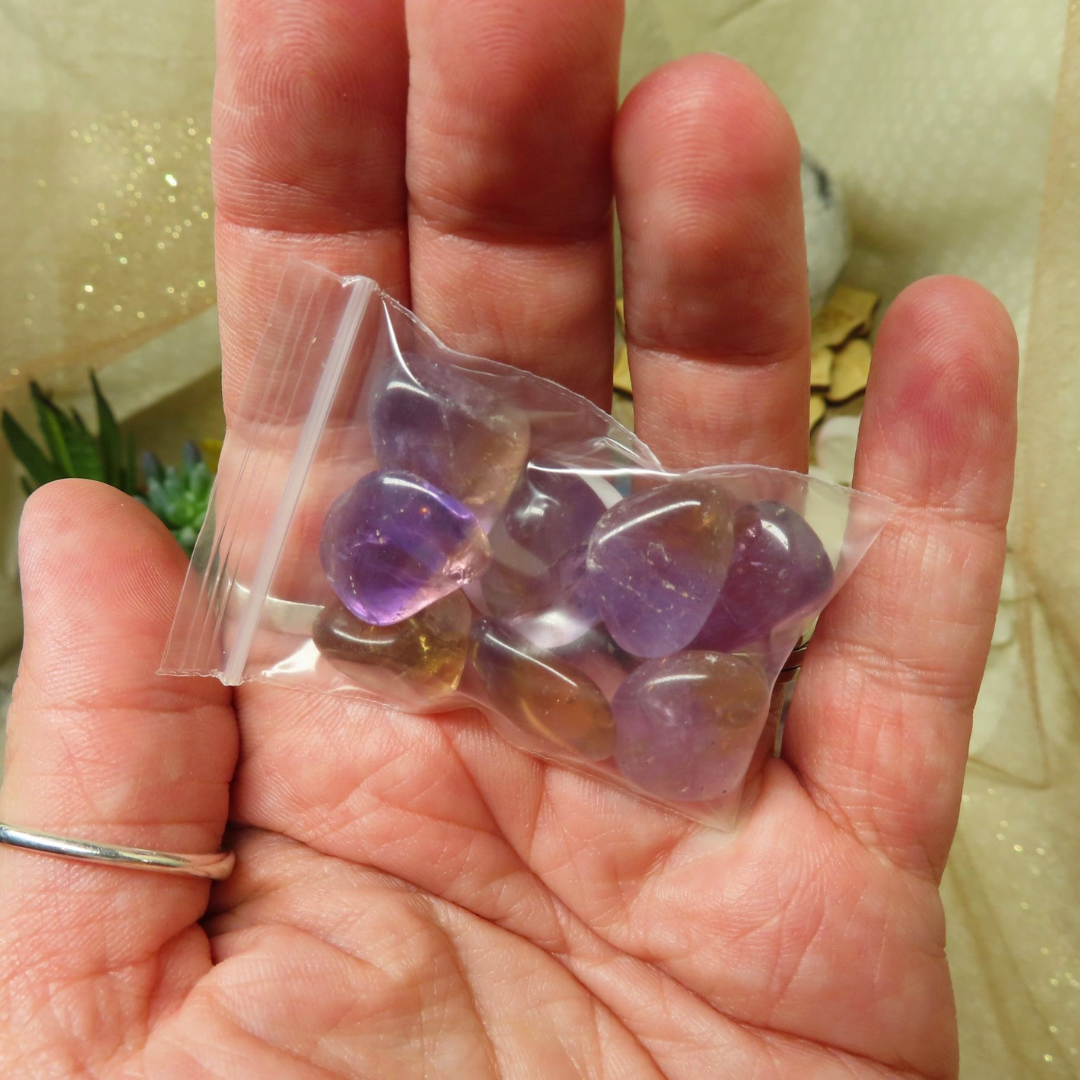 Ametrine Chip Stones in bags