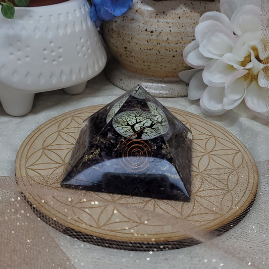 Amethyst Tree of Life Orgone Pyramid