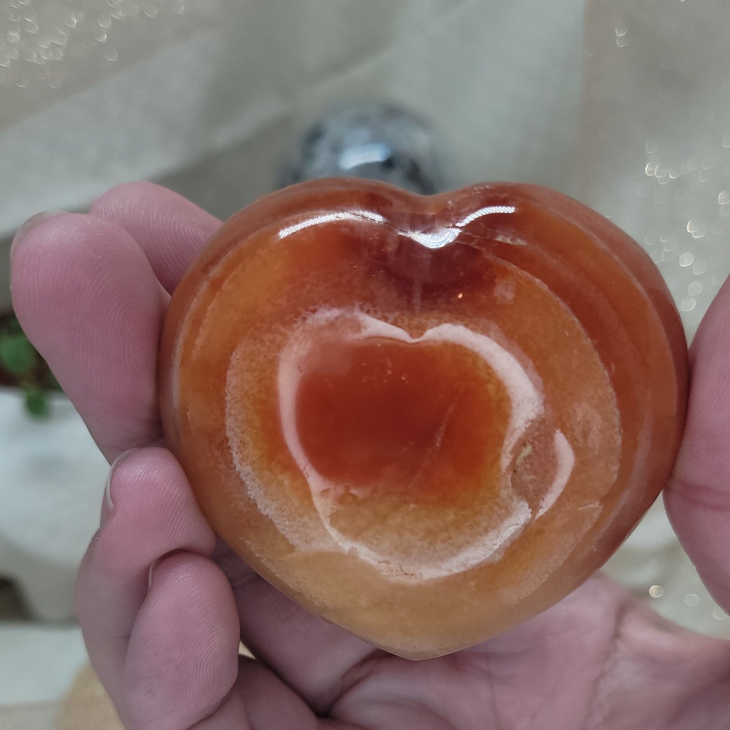 Carnelian Heart Palm Stone
