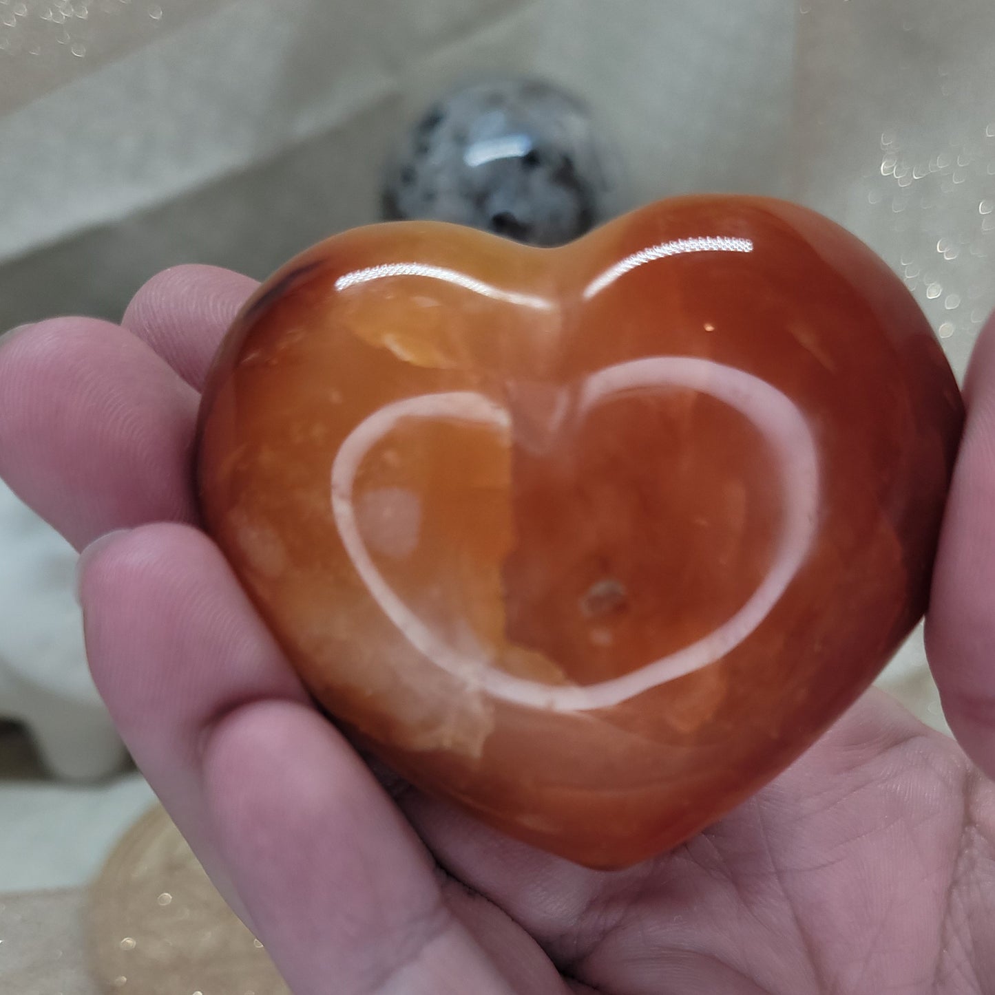 Carnelian Heart Palm Stone