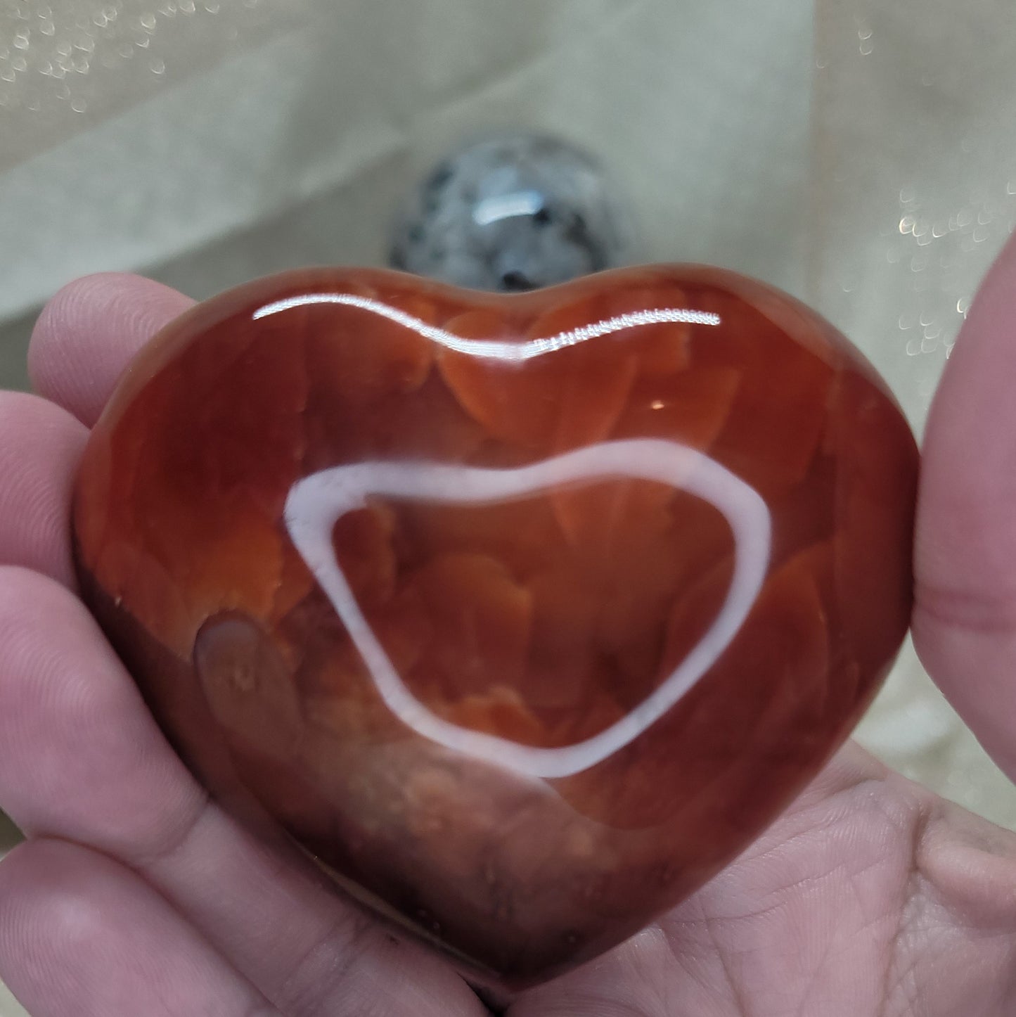 Carnelian Heart Palm Stone