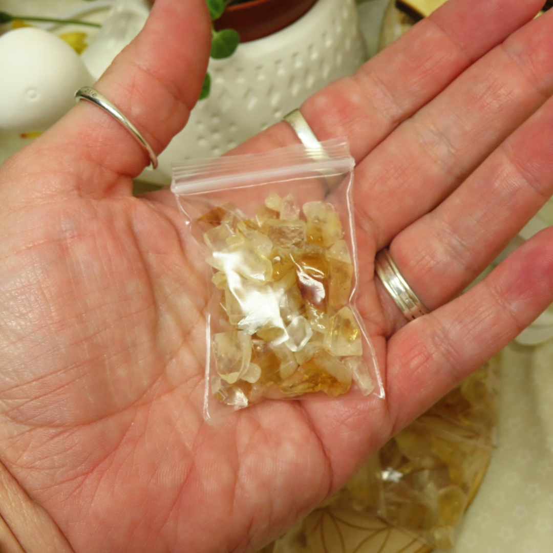 Citrine Chip Stones in bag