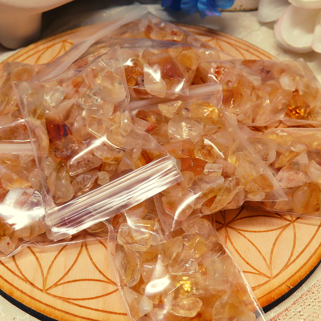 Citrine Chip Stones in Multiple Bags