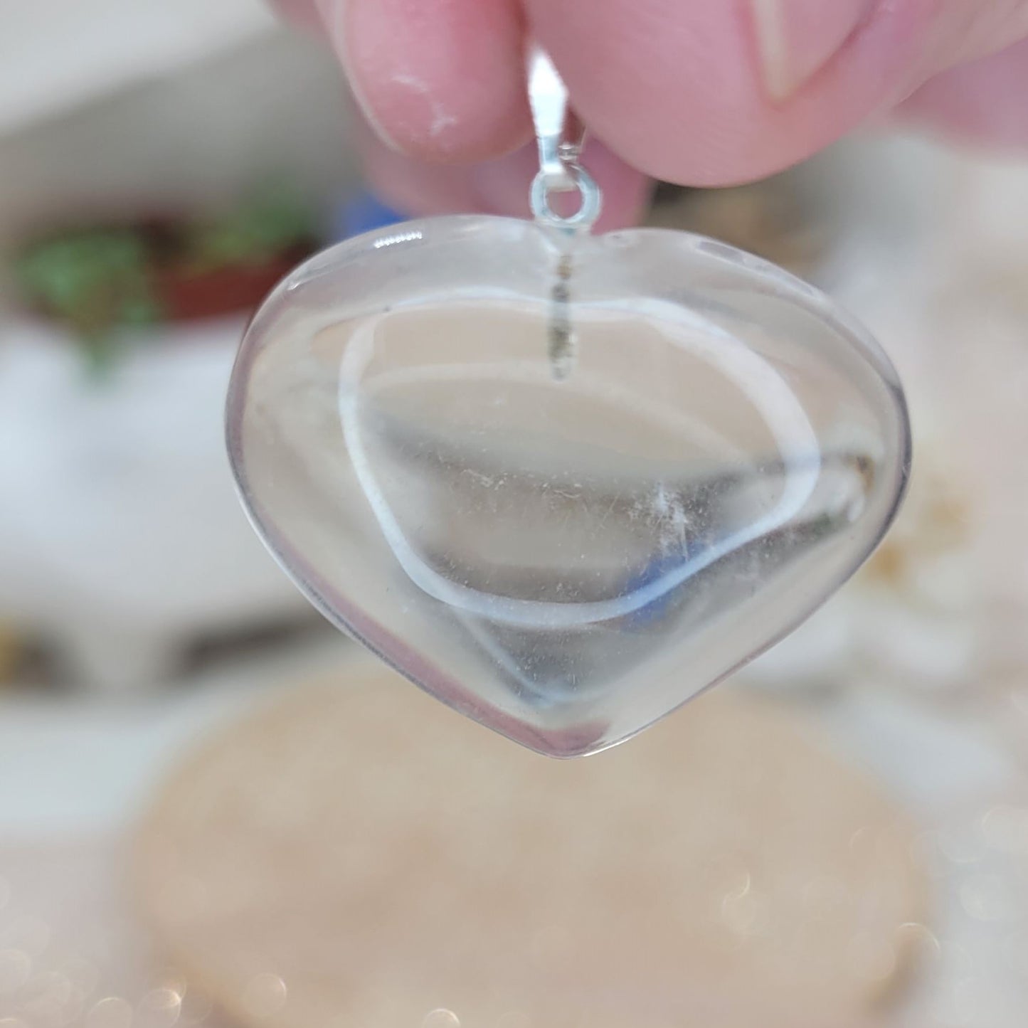Clear Quartz Heart Pendant