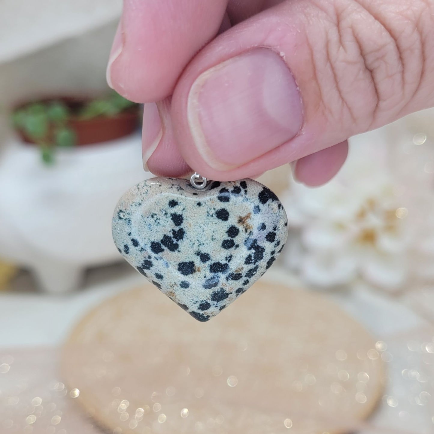 Dalmation Jasper Heart Pendant
