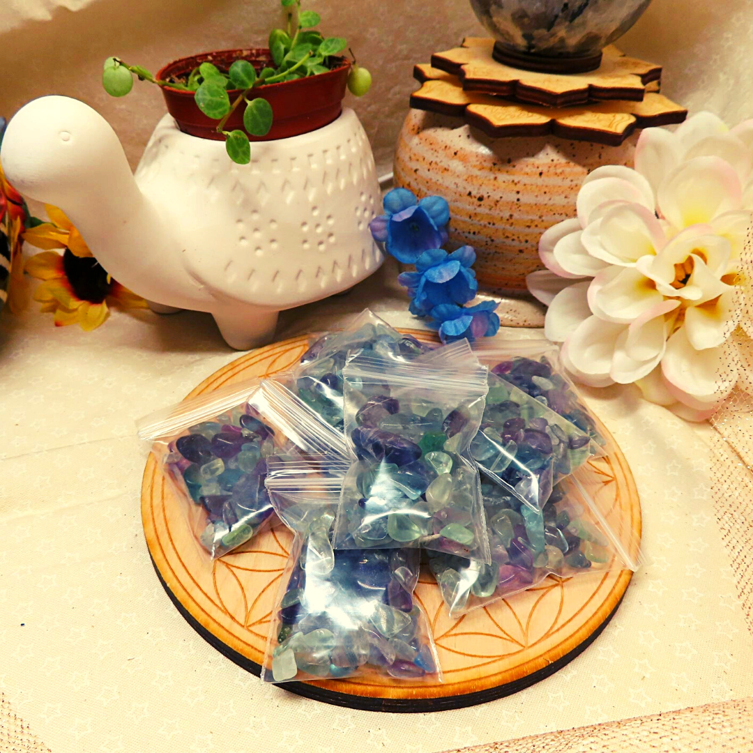 Flourite Chip Stones in Multiple Bags