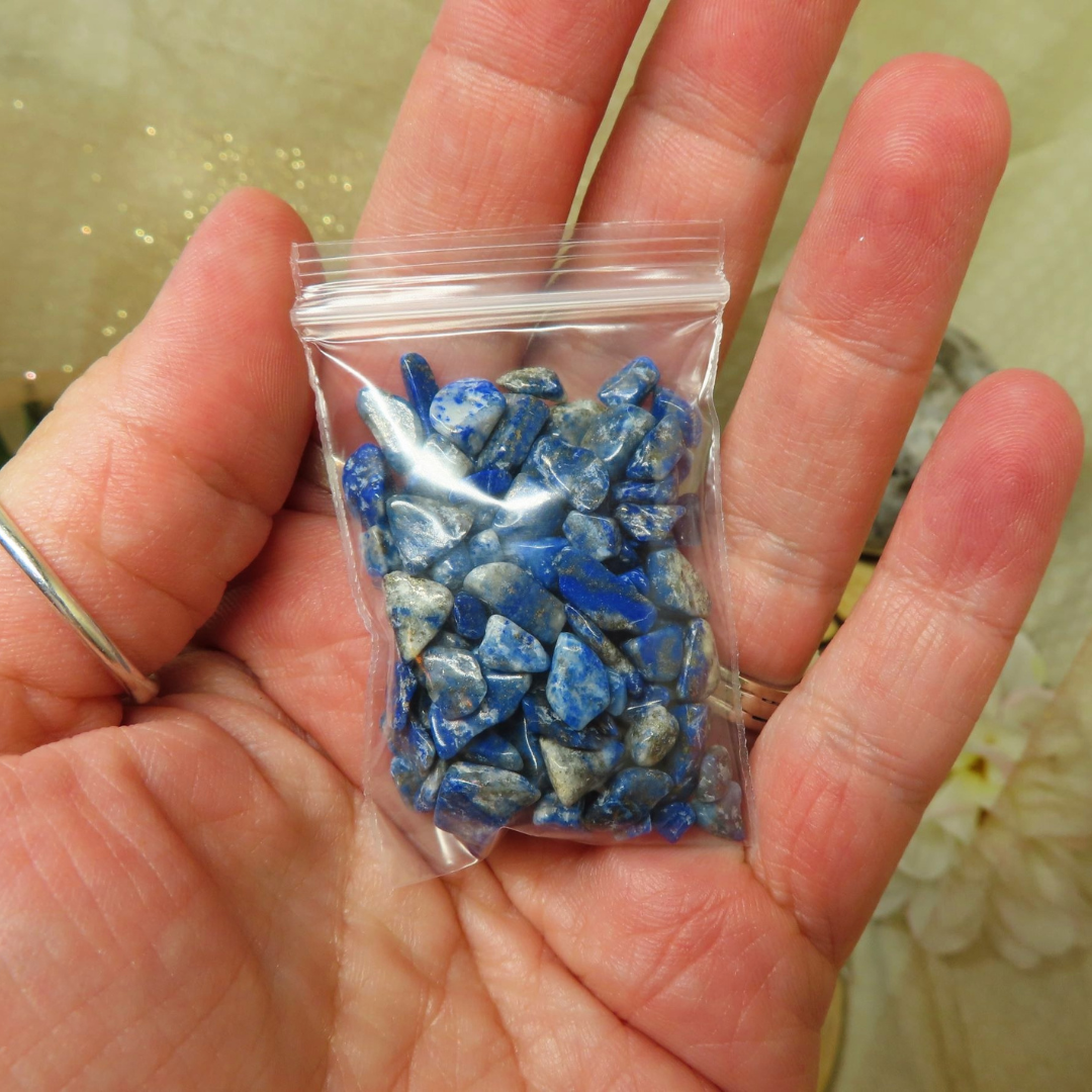 Lapis Lazuli Chip Stones in Bag