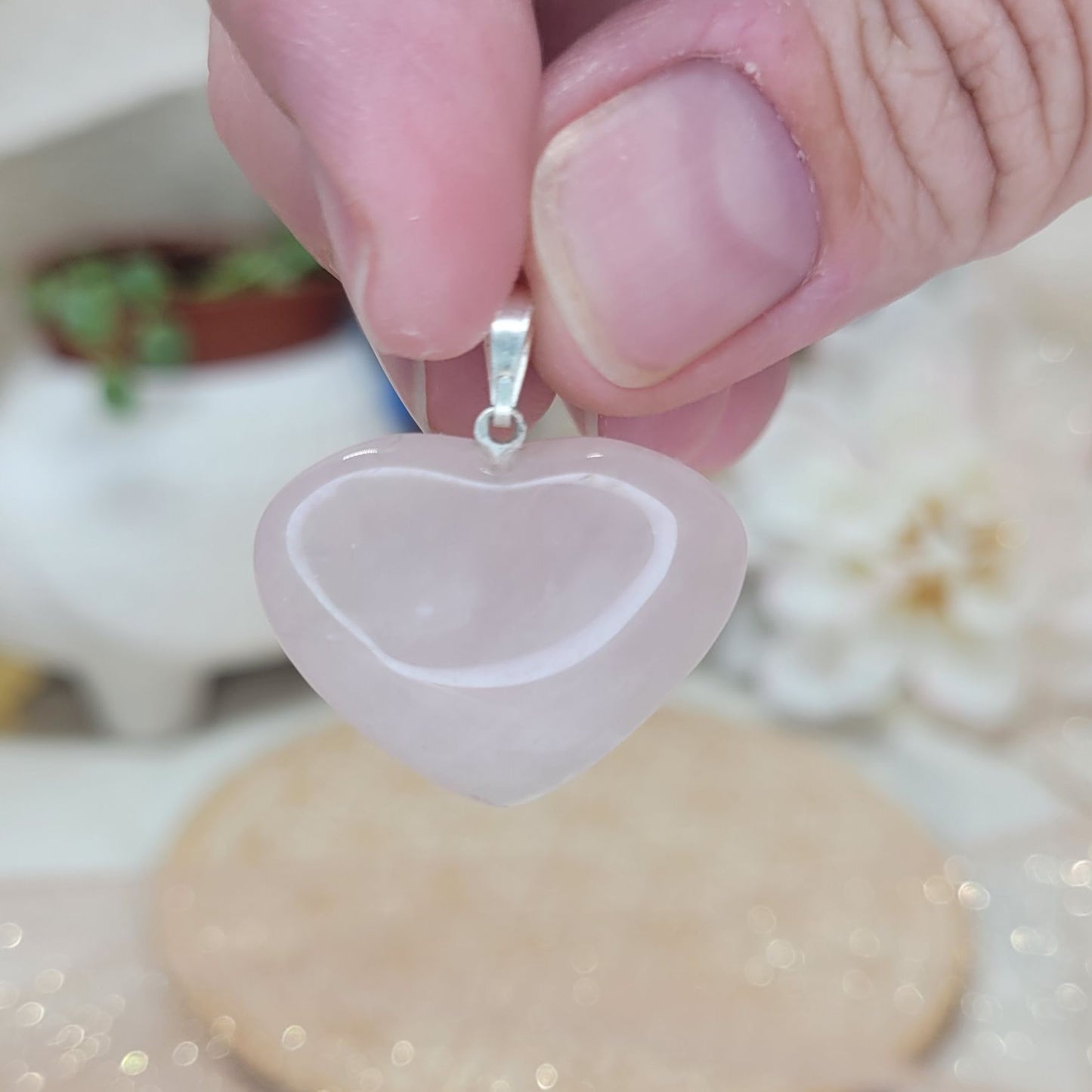 Rose Quartz Heart Pendant