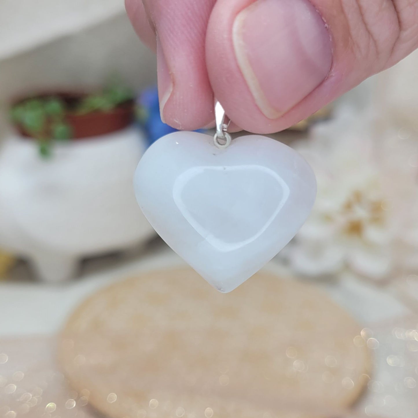 White Quartz Heart Pendant