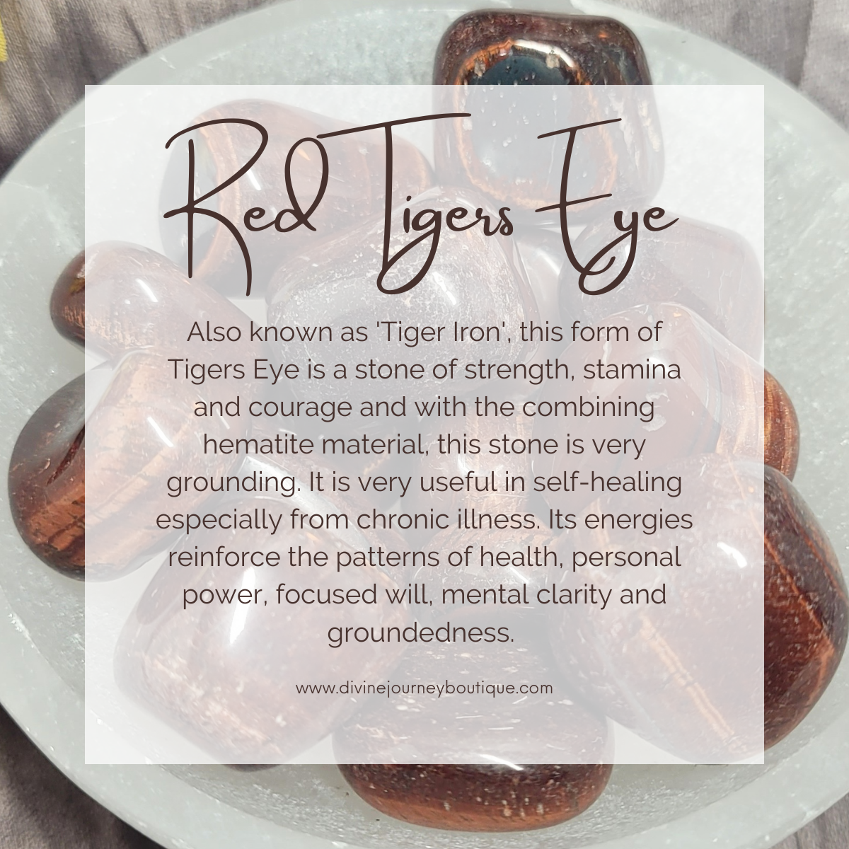 Red Tigers Eye description card