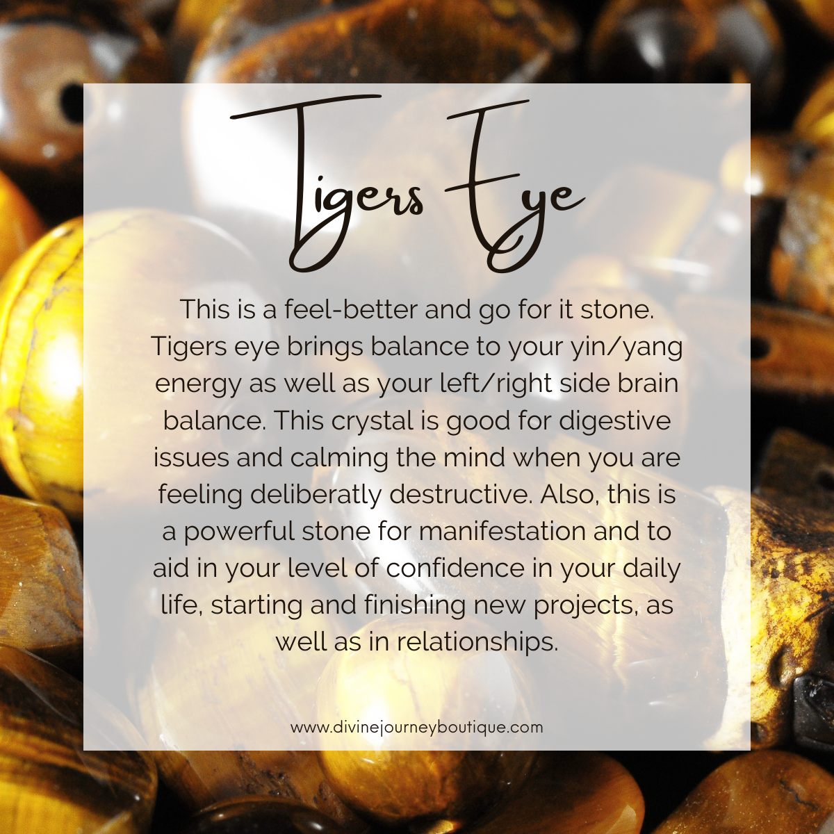 Tigers Eye Yellow description card