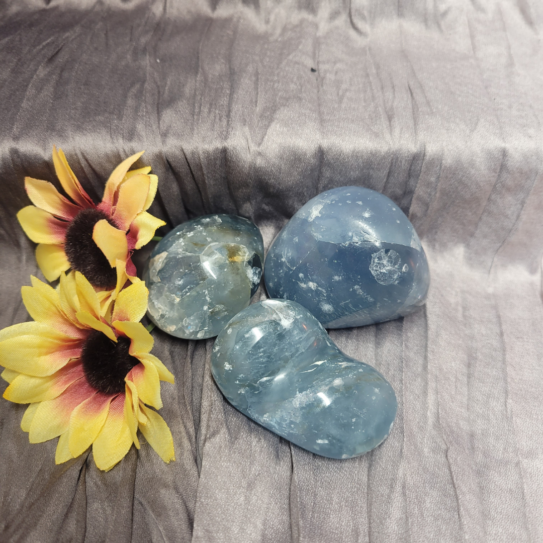 Celestite Palm Stones