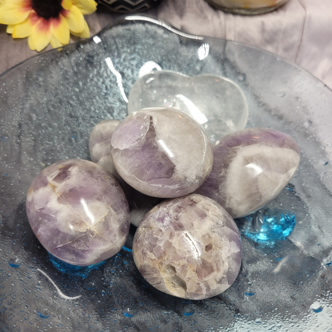 Large Amethyst Palm Stones