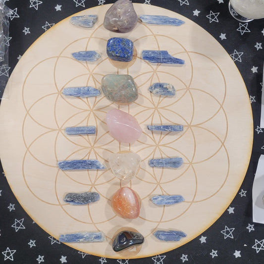 Chakra Flower of Life Crystal Grid