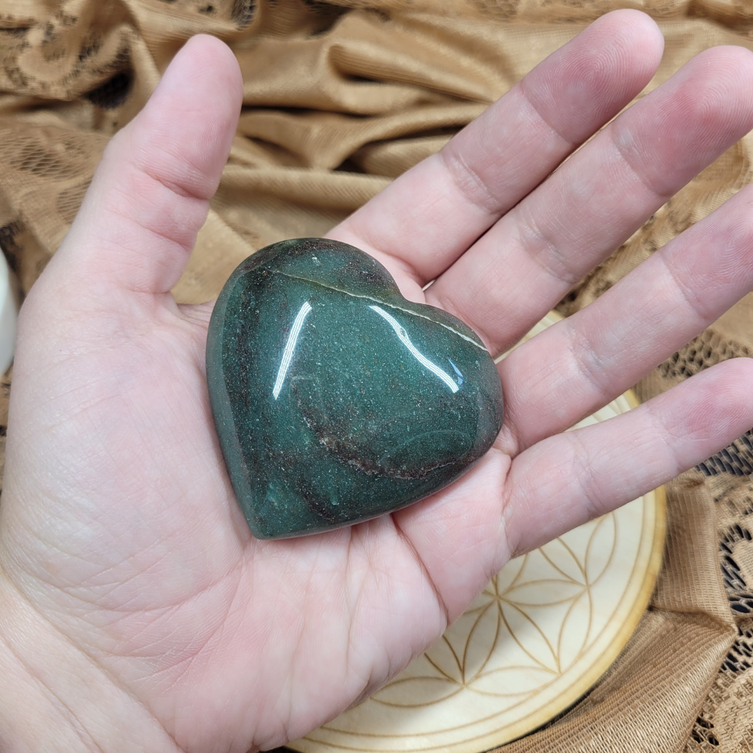 Dark Green Aventurine Heart