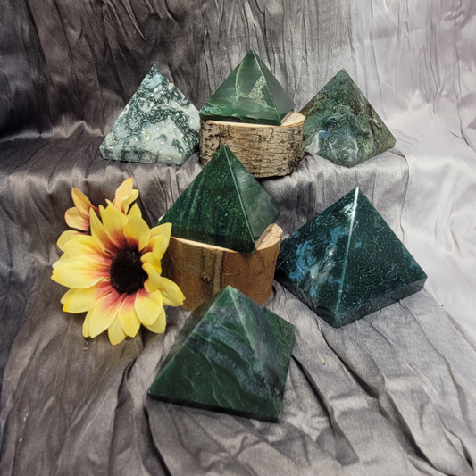 Moss Agate Pyramids