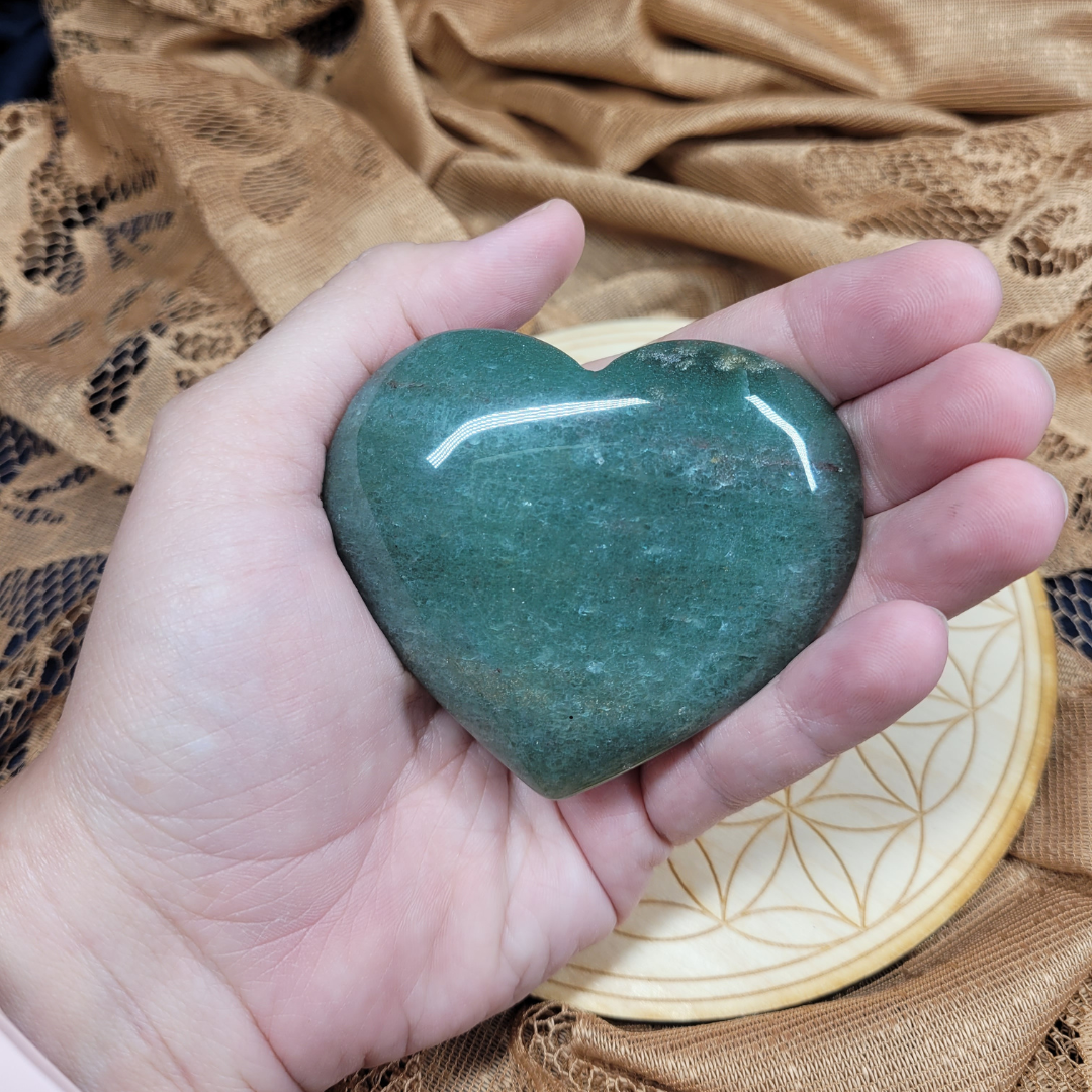 Dark Green Aventurine Heart