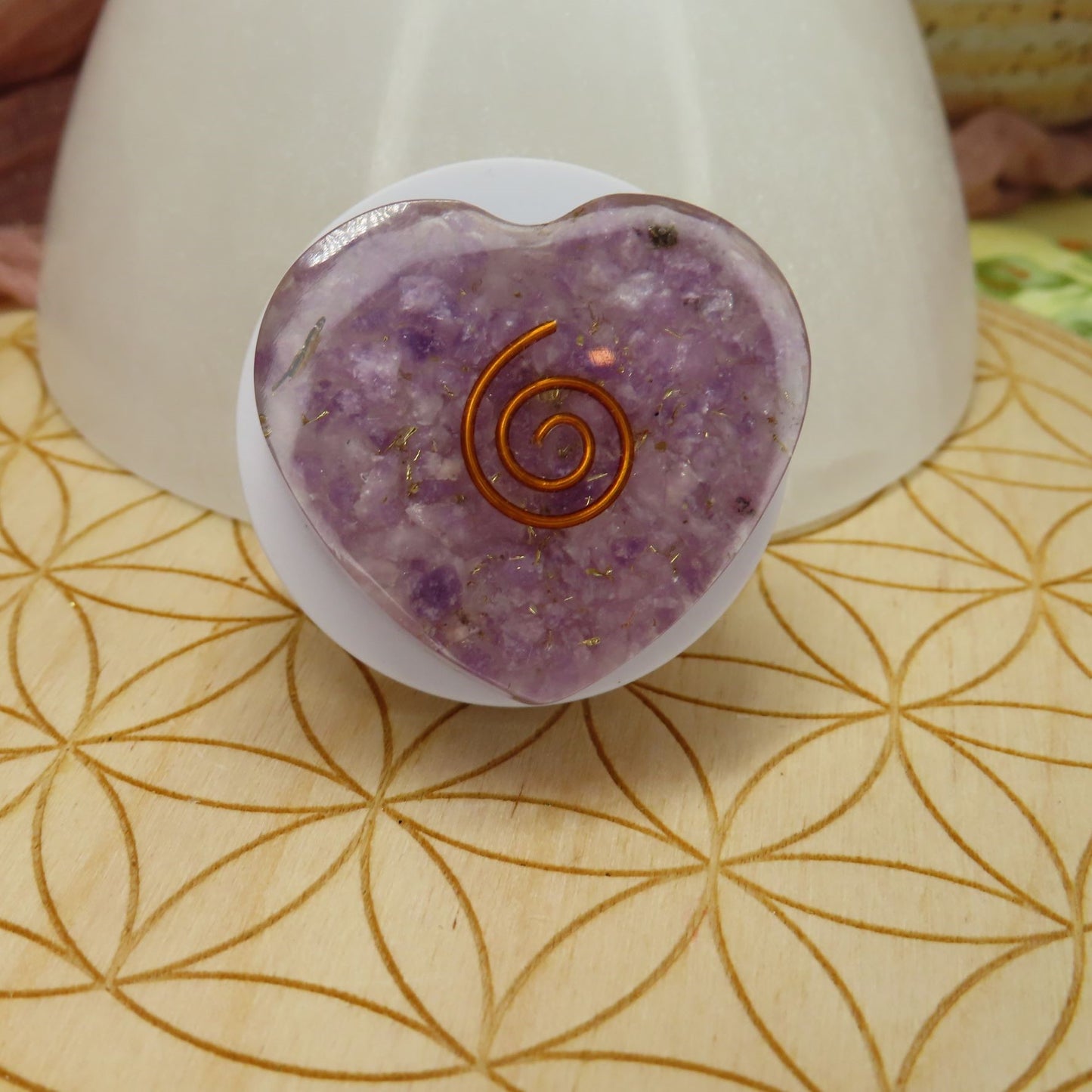 Amethyst Heart Orgone Pop Socket