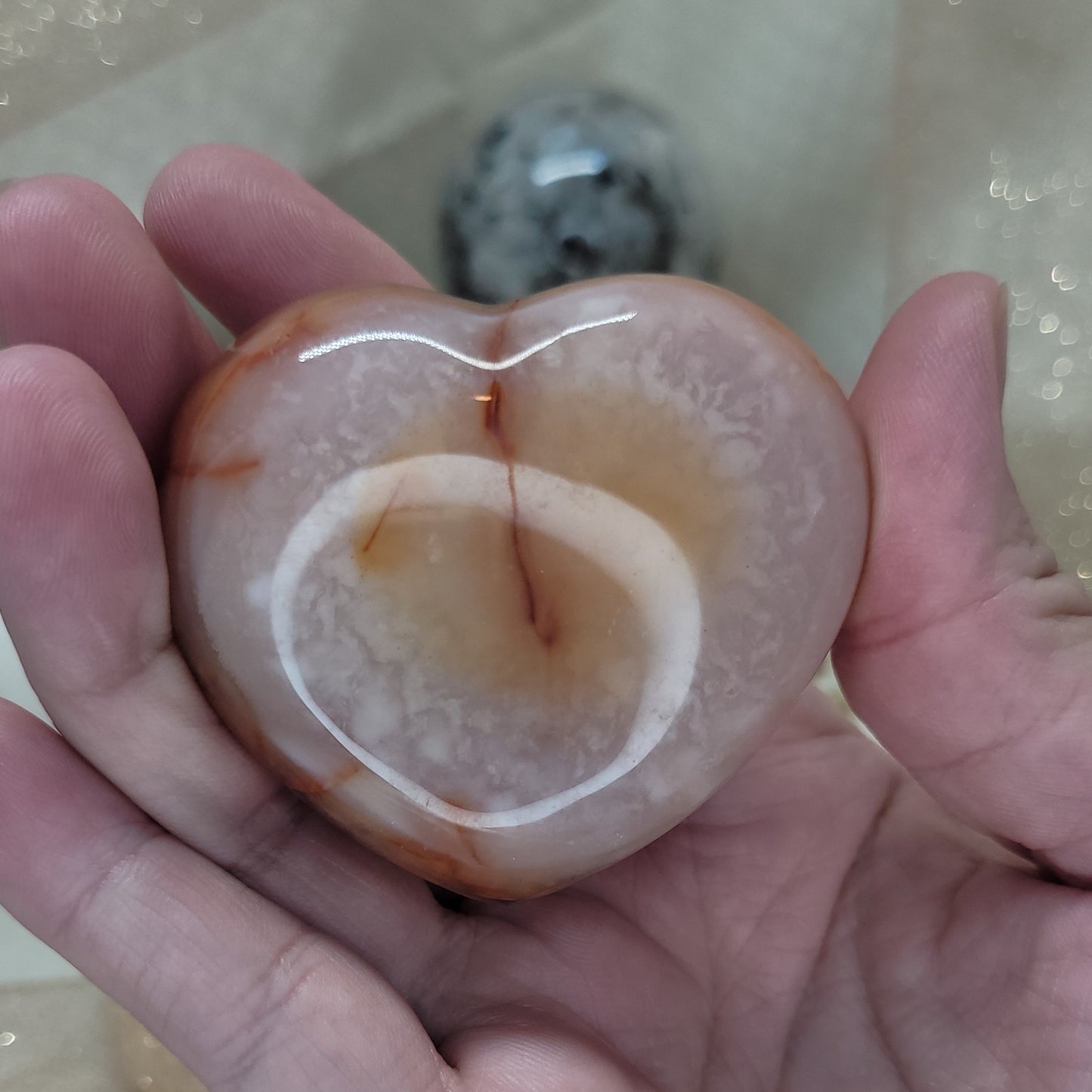 Carnelian Heart Palm Stone