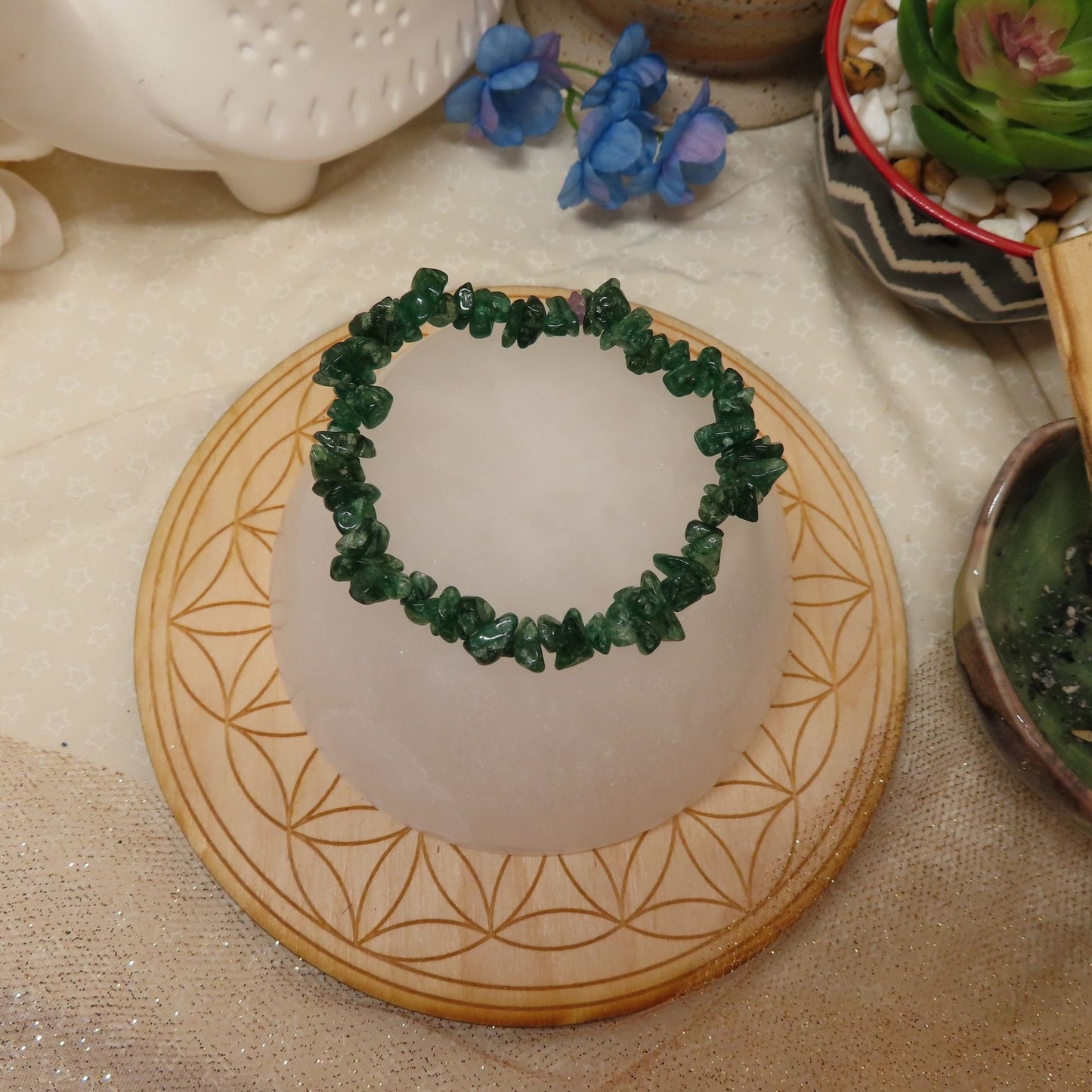 Green Adventurine Chip Bracelet