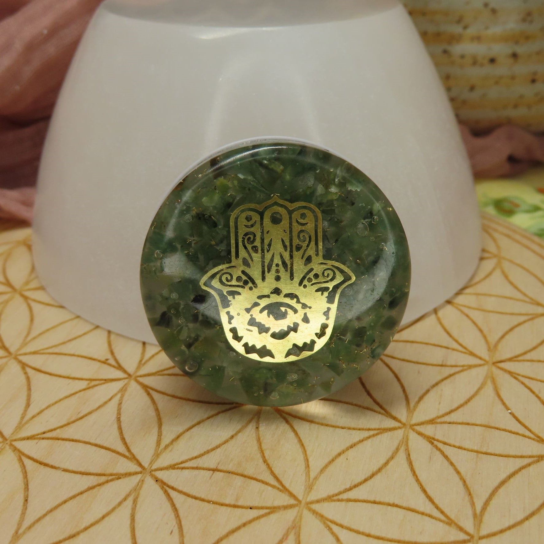 Hamsa Green Adventurine Pop Socket