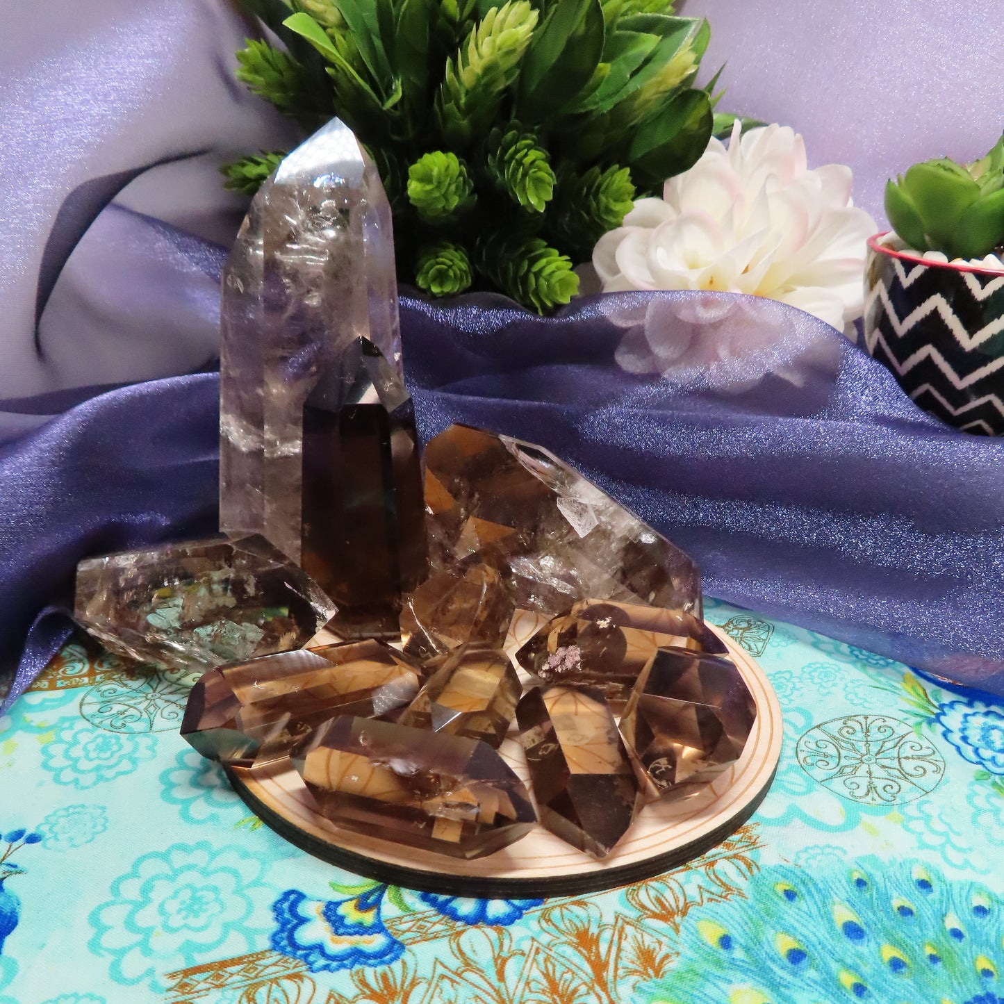 Double Terminated Smoky Quartz Crystals