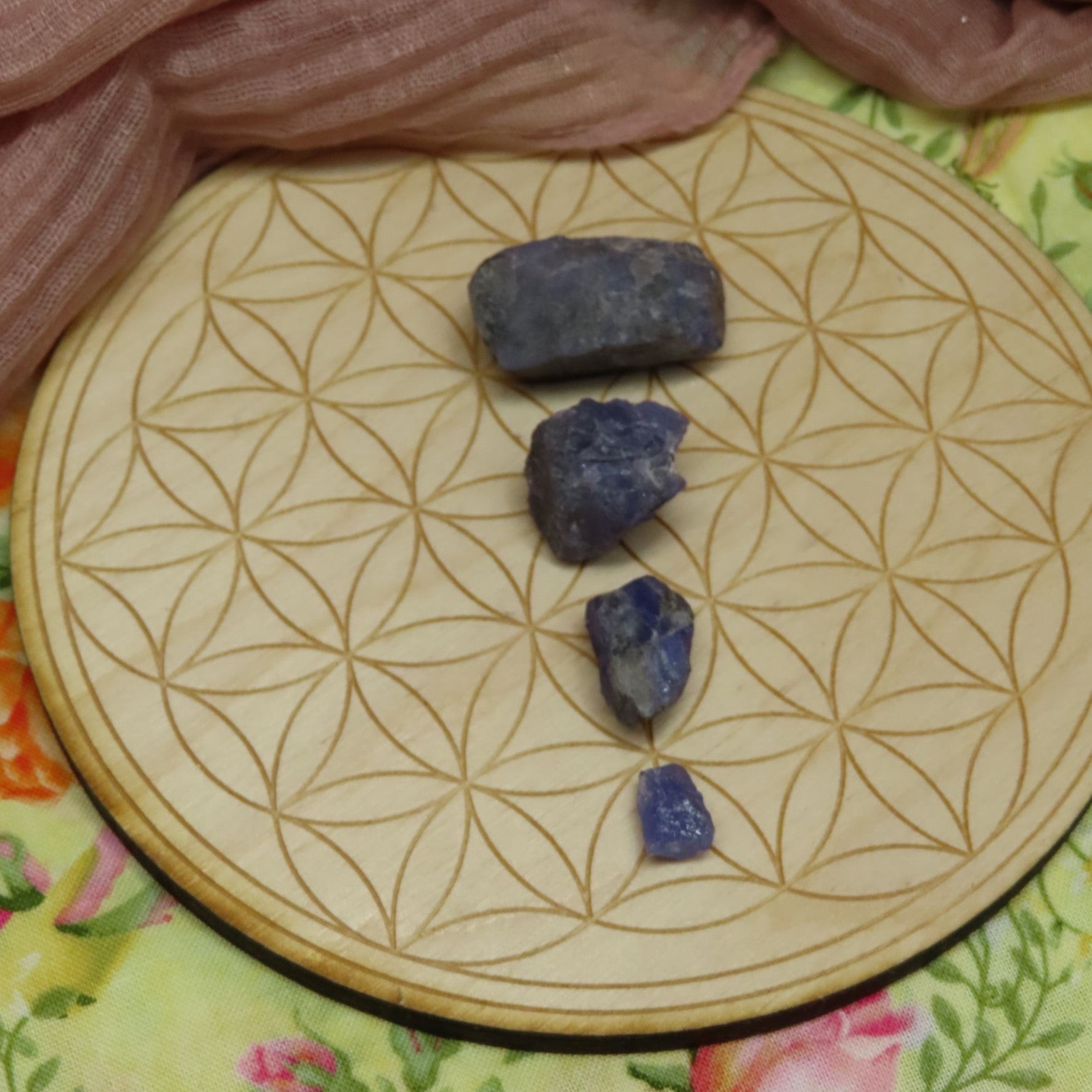 Rough Tanzanite Size Comparison