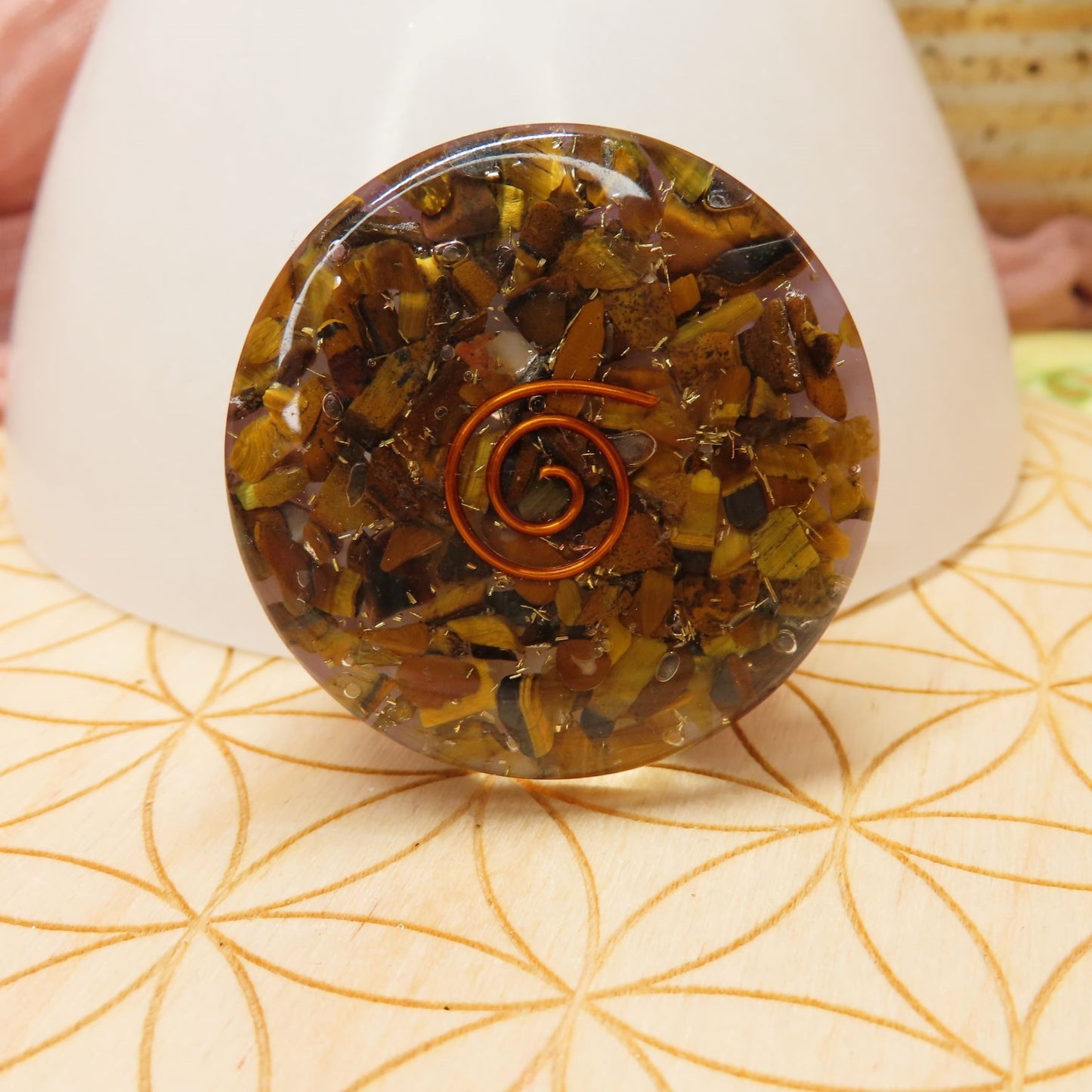 Tigers Eye Orgone Pop Socket