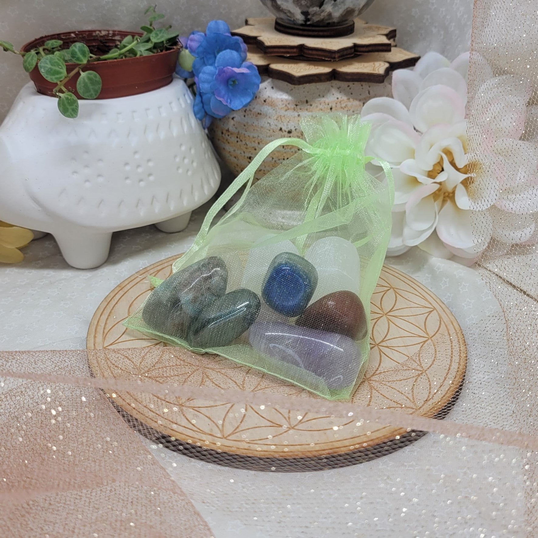 Upgraded Crystal Chakra Set in Bag